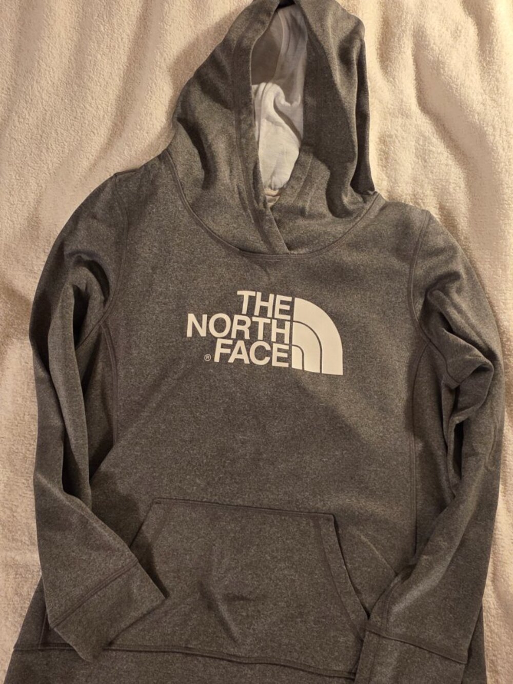 The North Face Gray Hooded Sweatshirt, Large